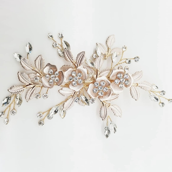 4 / $25 Wedding Prom Clip Rhinestone Hair Clip Comb Barrette Flower - Picture 1 of 4